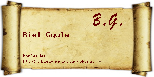 Biel Gyula névjegykártya